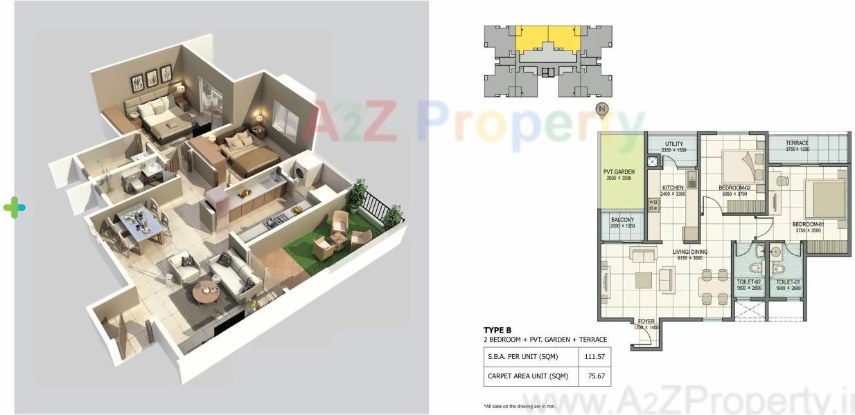 Layout of real estate project Sobha Orion Block 0 located at Kondhwa-bk, Pune, Maharashtra