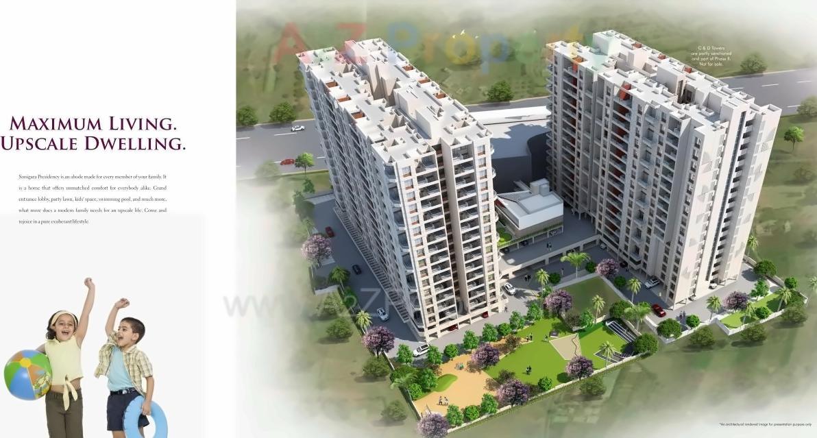 3D Elevation of real estate project Sonigara Presidency located at Pimpri-chinchawad-m-corp, Pune, Maharashtra