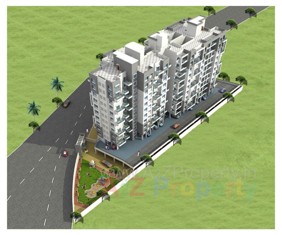 Landscape of real estate project Spirea located at Wakad, Pune, Maharashtra