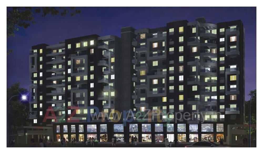 Night View of real estate project Spirea located at Wakad, Pune, Maharashtra