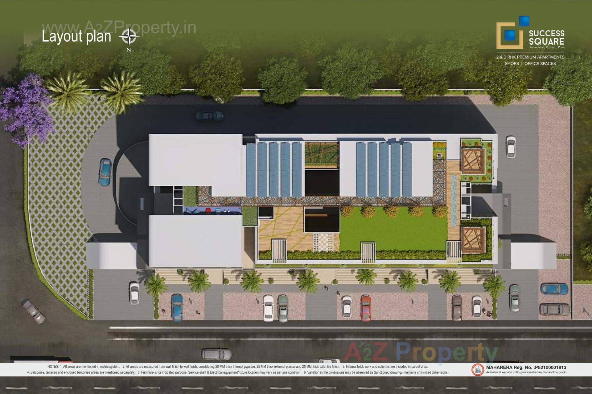 Layout of real estate project Success Square located at Pune-m-corp, Pune, Maharashtra