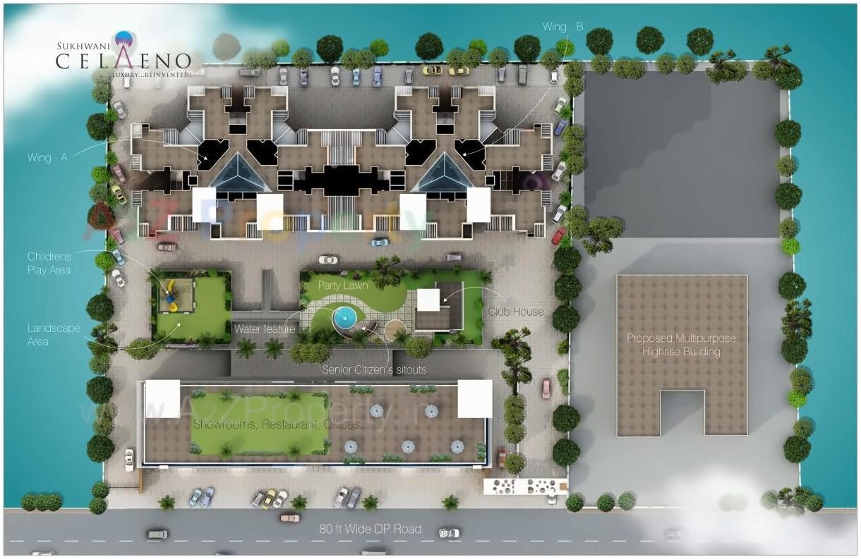 Layout of real estate project Sukhwani Celaeno located at Pimpale-saudagar, Pune, Maharashtra