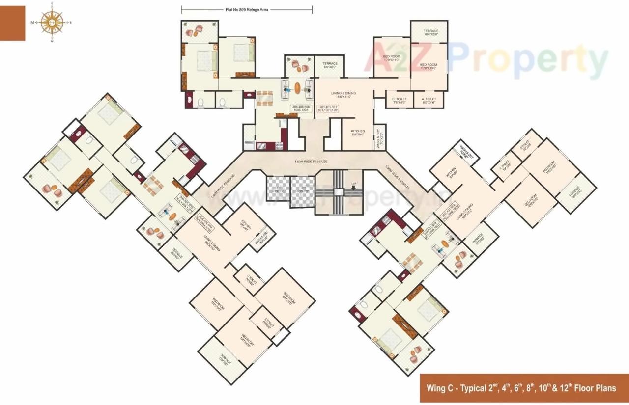 Layout of real estate project Sukhwani Pacific located at Thergaon, Pune, Maharashtra