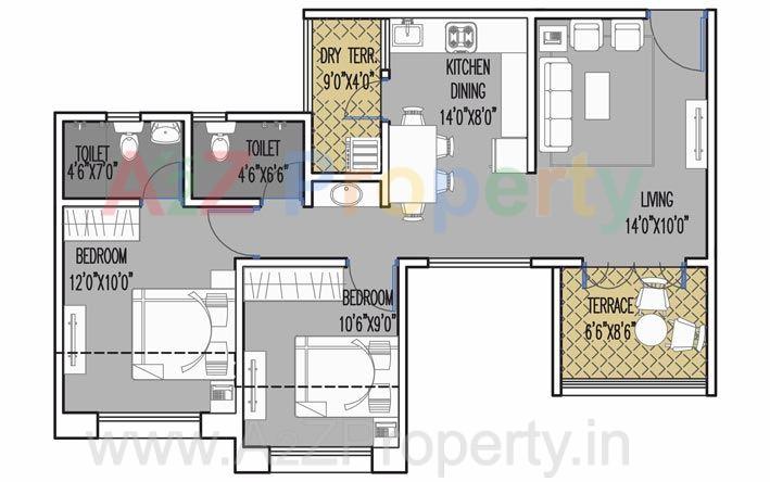 2 Bhk Xl of real estate project Sun Exotica located at Yawalewadi, Pune, Maharashtra