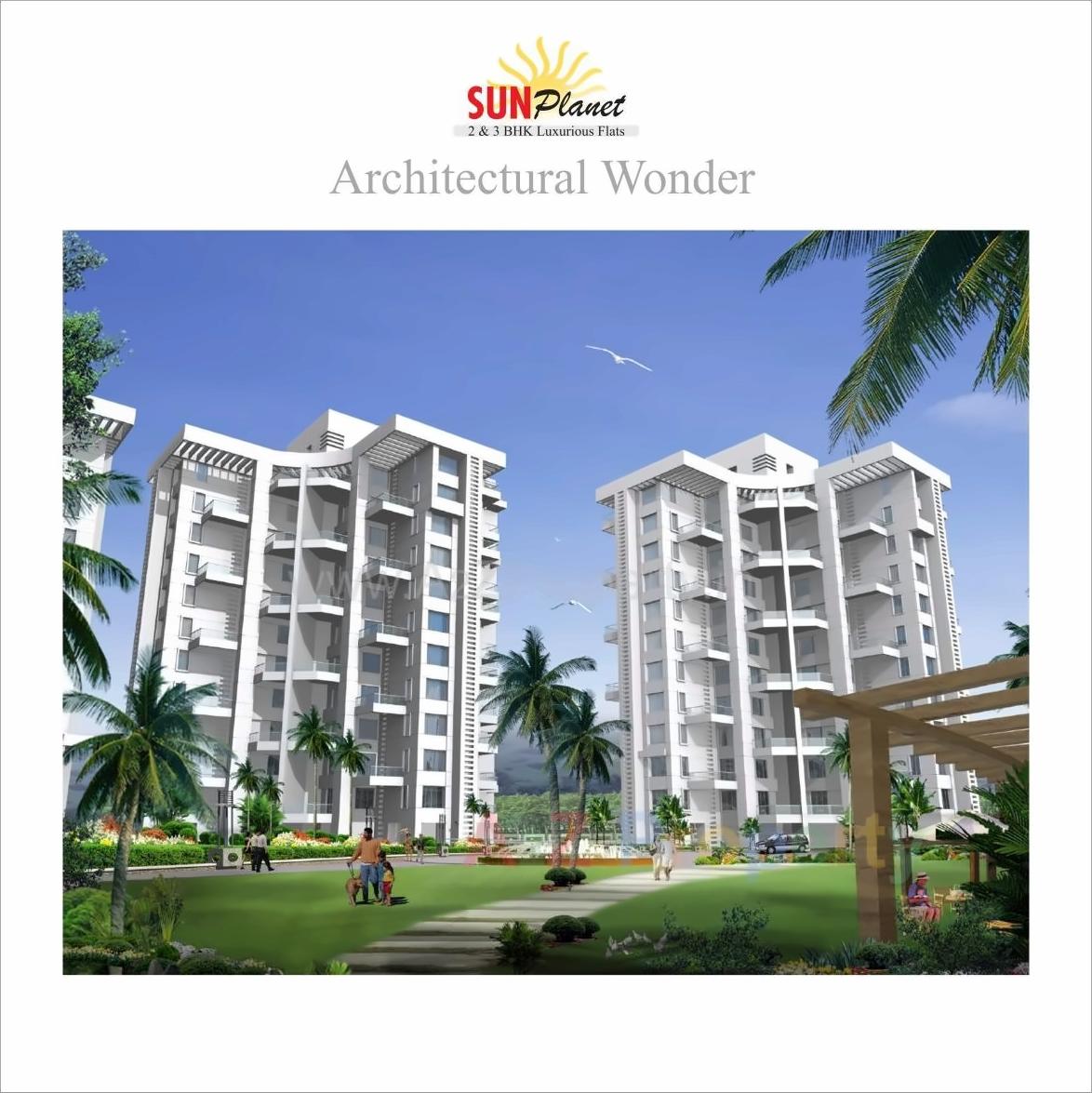3D Elevation of real estate project Sun Planet located at Wadgaon-bk, Pune, Maharashtra