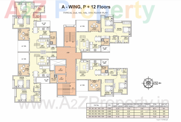 Floor Plan Gallery 2 1 of real estate project Sun Radiant located at Kondhwa-bk, Pune, Maharashtra
