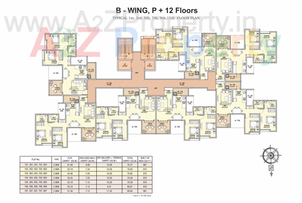 Floor Plan Gallery 3 1 of real estate project Sun Radiant located at Kondhwa-bk, Pune, Maharashtra
