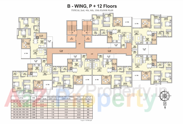Floor Plan Gallery 4 1 of real estate project Sun Radiant located at Kondhwa-bk, Pune, Maharashtra
