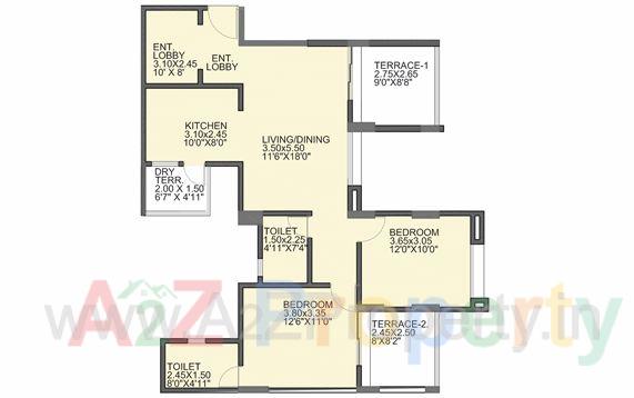 1217 2bhk of real estate project Sun Sapphire located at Hadapsar, Pune, Maharashtra