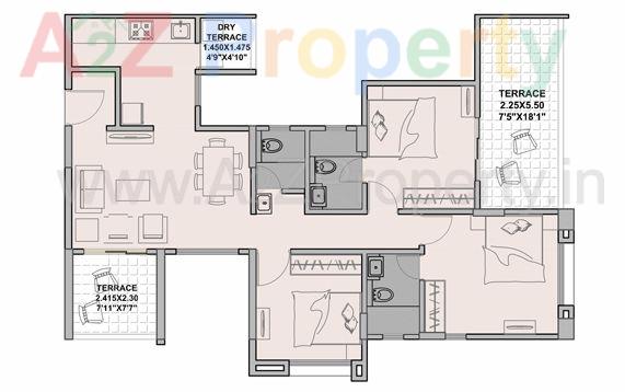 1378 Xl 3bhk of real estate project Sun Sapphire located at Hadapsar, Pune, Maharashtra