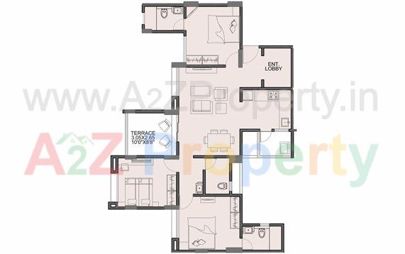 1382 Xxl 3bhk of real estate project Sun Sapphire located at Hadapsar, Pune, Maharashtra