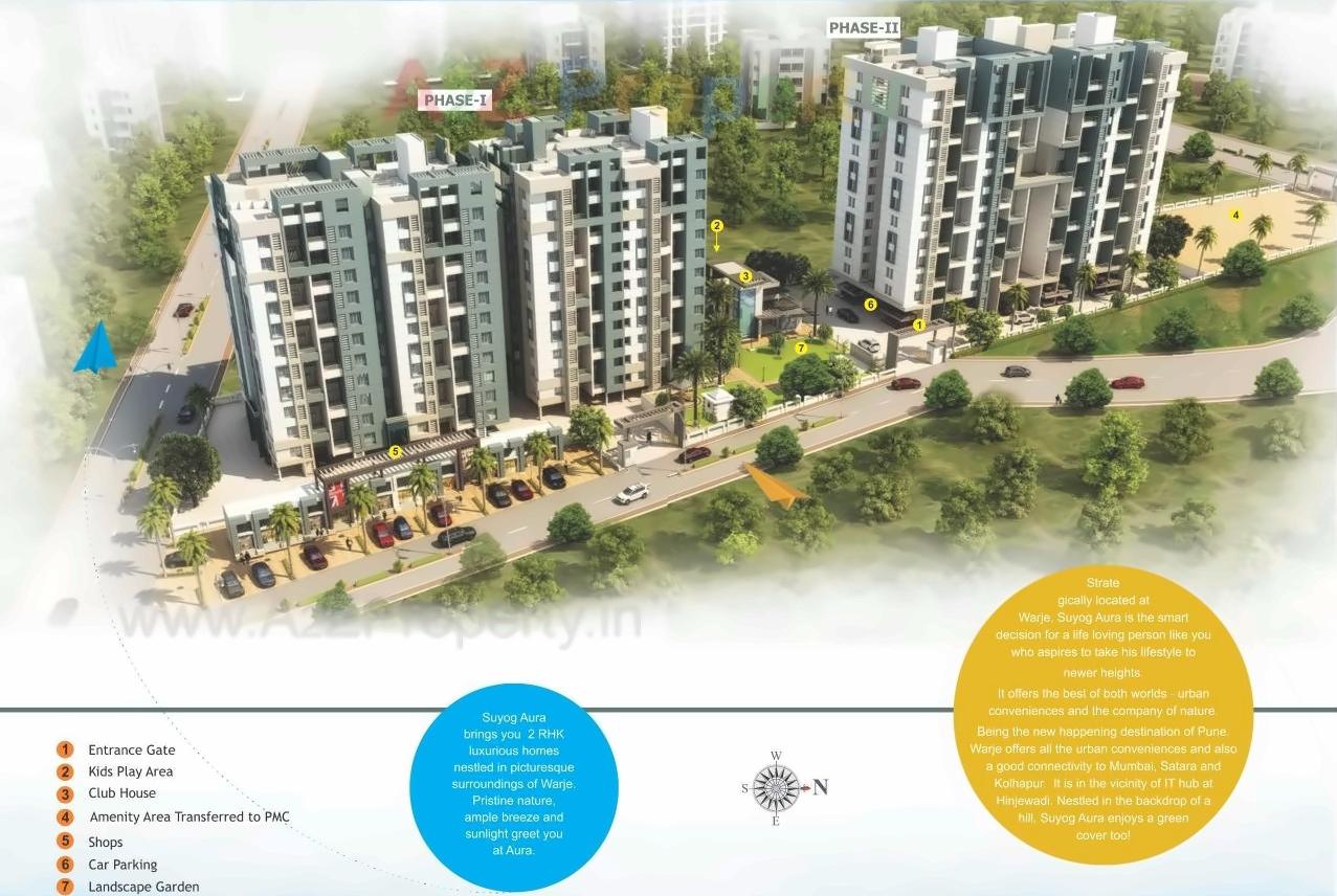 3D Elevation of real estate project Suyog Aura located at Warje, Pune, Maharashtra