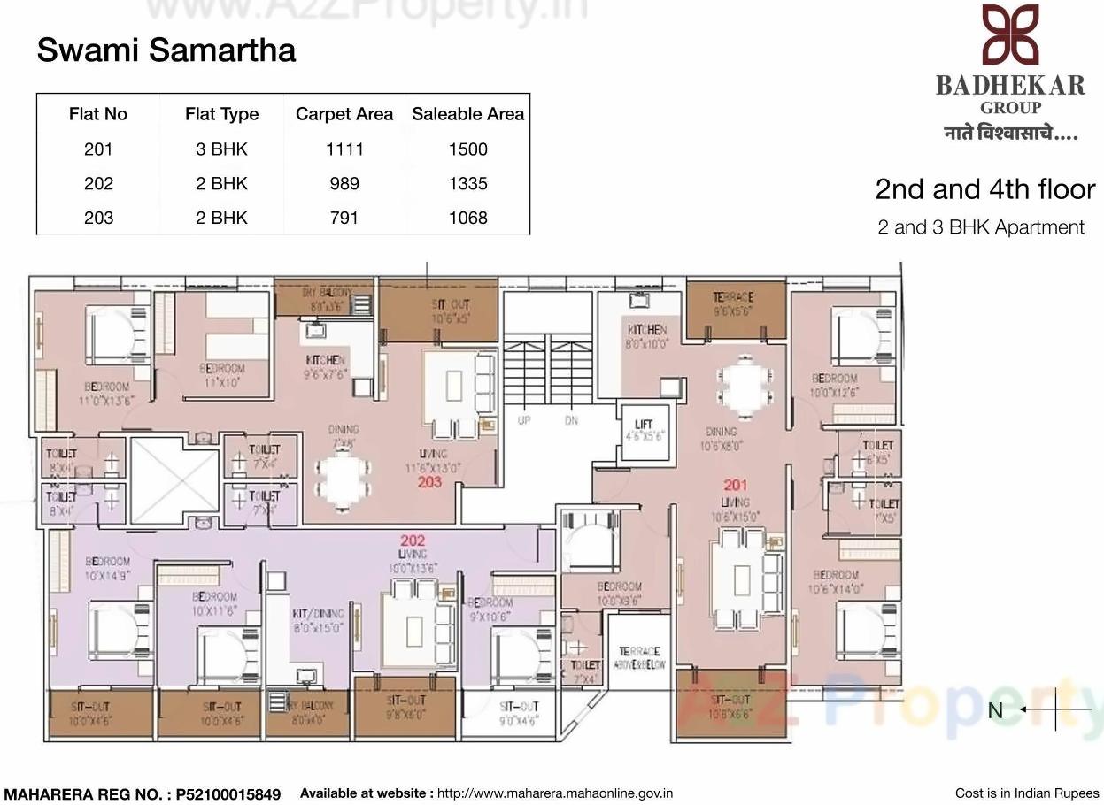 Layout of real estate project Swami Samarth located at Kothrud, Pune, Maharashtra