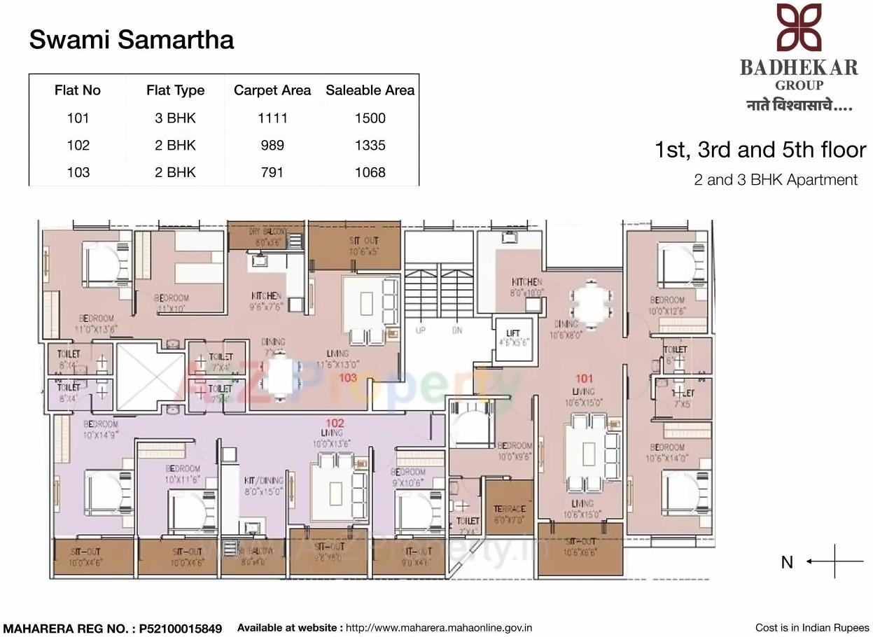 Layout of real estate project Swami Samarth located at Kothrud, Pune, Maharashtra