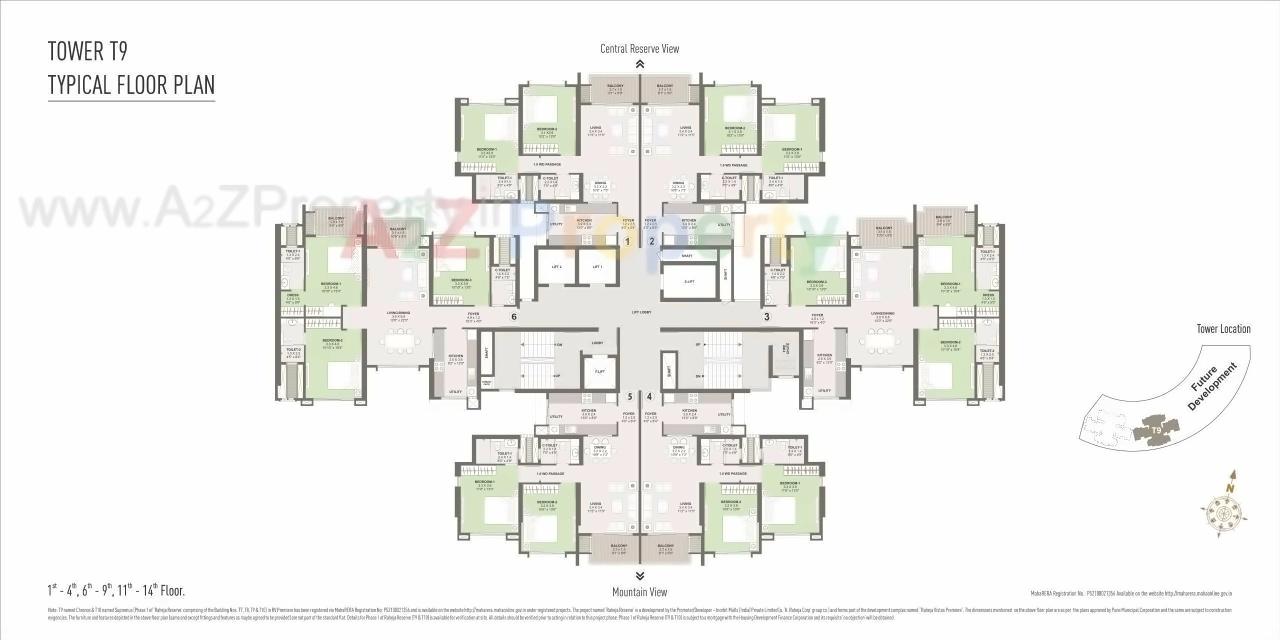Layout of real estate project T9 Chronos T10 Supremus Of Raheja Reserve Being S T7 T8 T9 T10 In Rv Premiere located at Mohammadwadi, Pune, Maharashtra