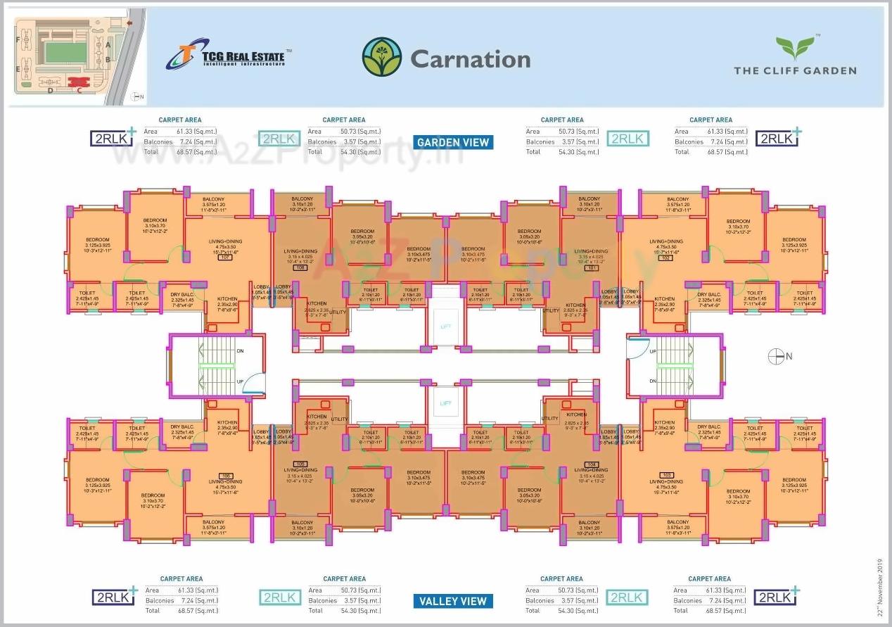 Layout of real estate project The Cliff Garden located at Man, Pune, Maharashtra