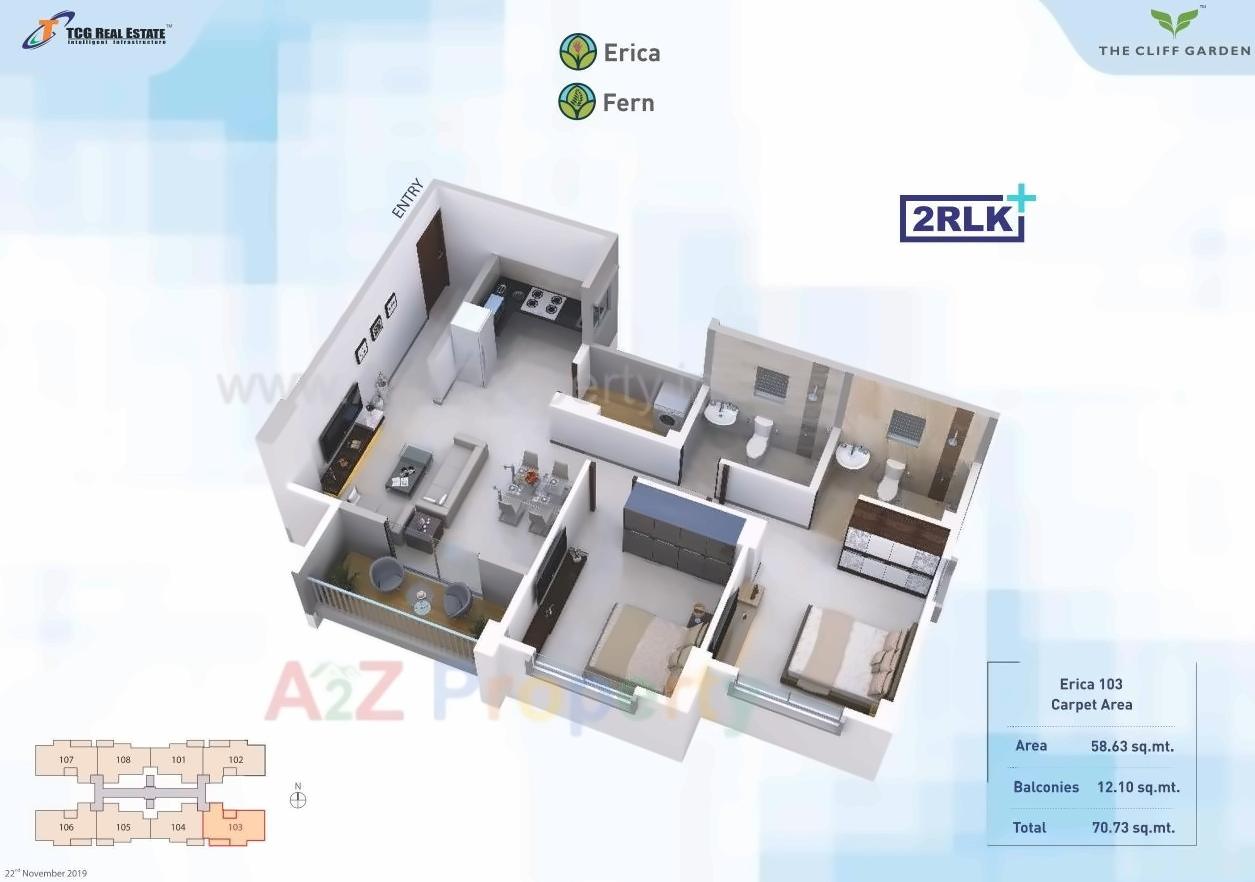Layout of real estate project The Cliff Garden located at Man, Pune, Maharashtra