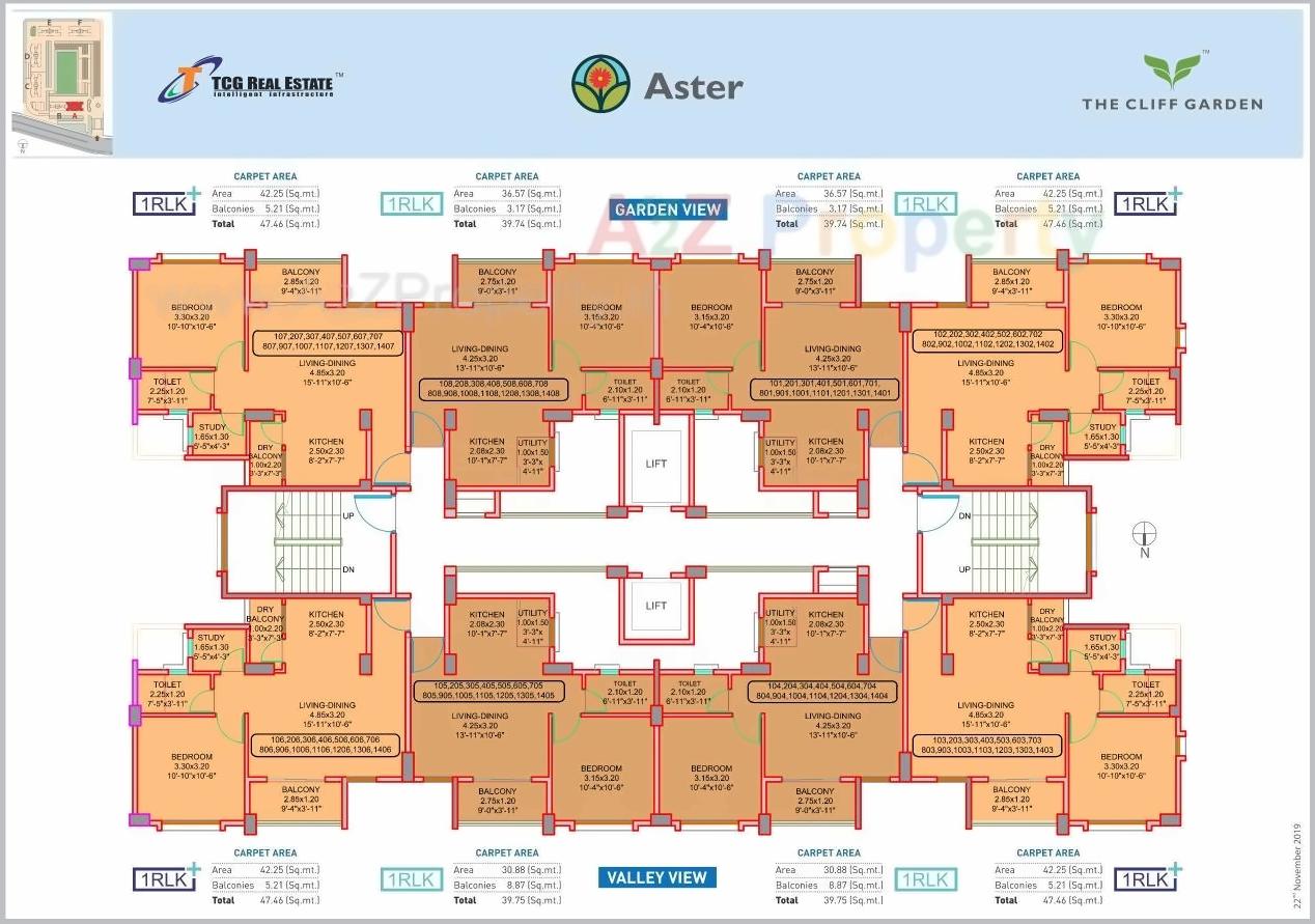 Layout of real estate project The Cliff Garden located at Man, Pune, Maharashtra