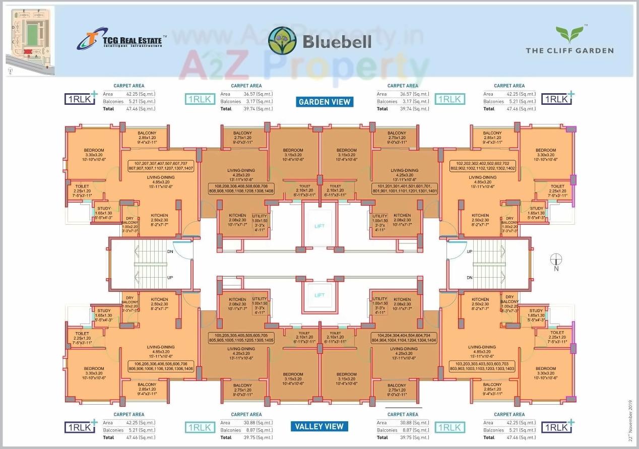 Layout of real estate project The Cliff Garden located at Man, Pune, Maharashtra