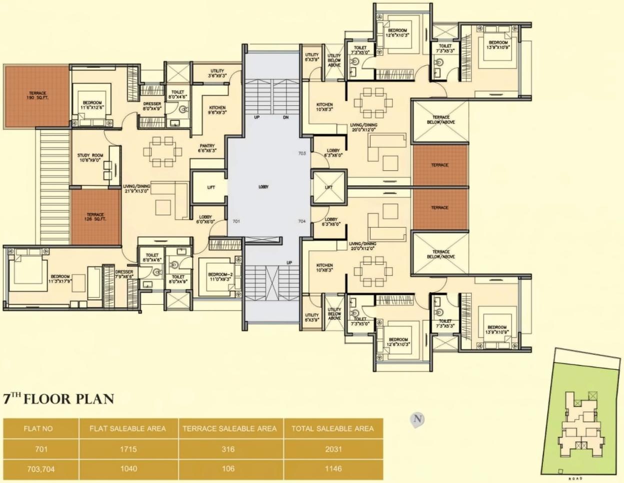 Layout of real estate project The Cosmopolis located at Hadapsar, Pune, Maharashtra