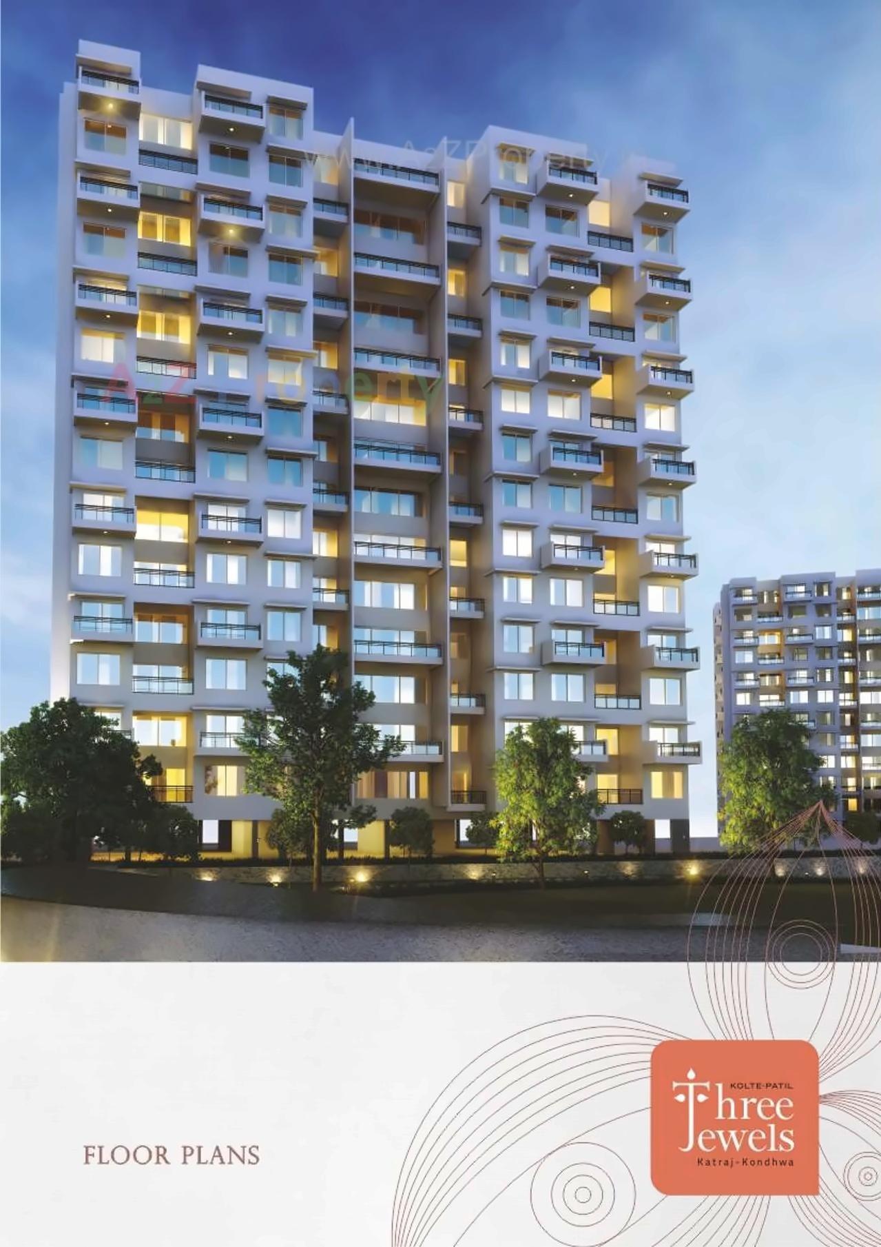 3D Elevation of real estate project Three Jewels located at Kondhwa-bk, Pune, Maharashtra