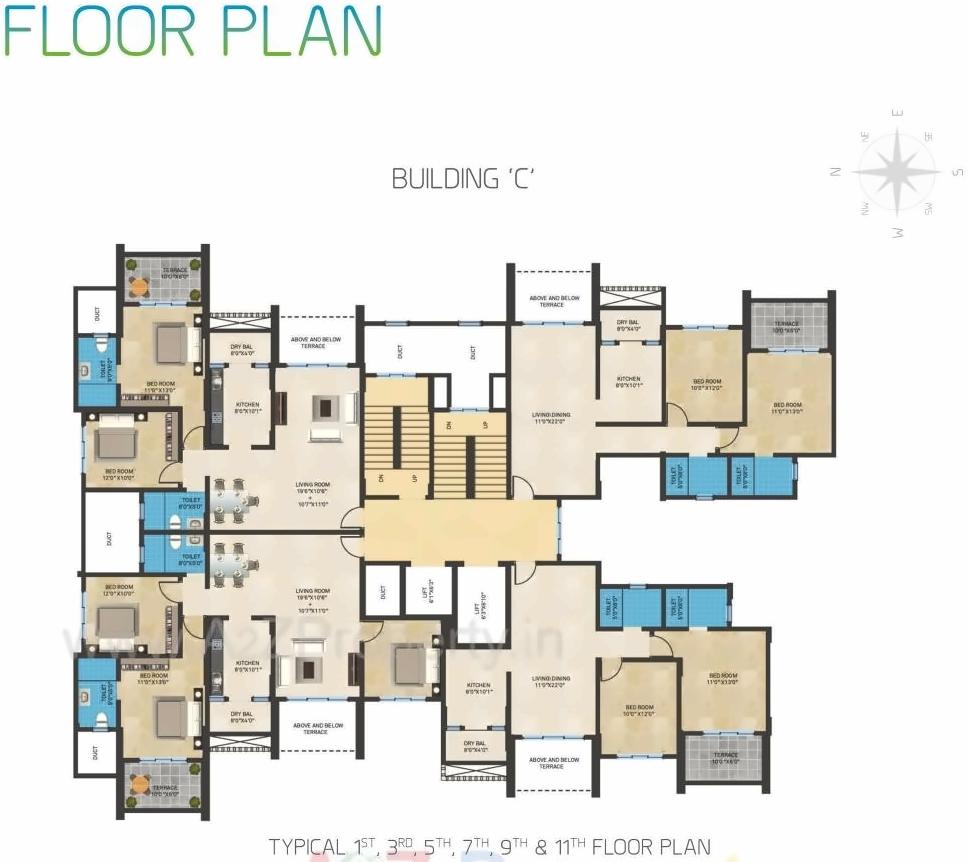 Layout of real estate project Tiara located at Wakad, Pune, Maharashtra
