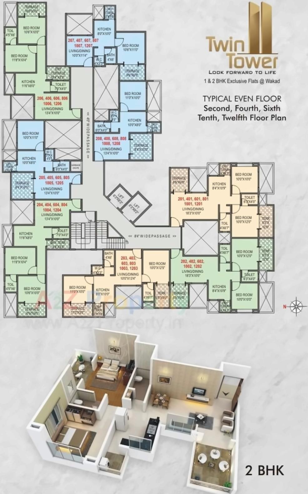 Layout of real estate project Twin Tower located at Wakad, Pune, Maharashtra