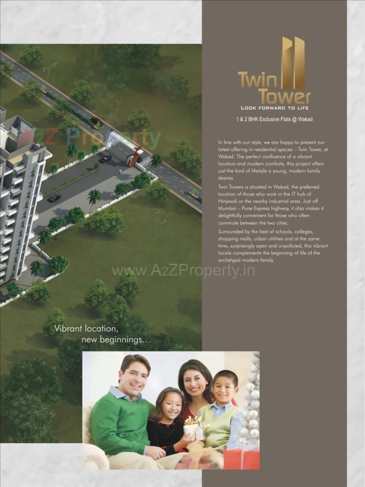 3D Elevation of real estate project Twin Tower located at Wakad, Pune, Maharashtra