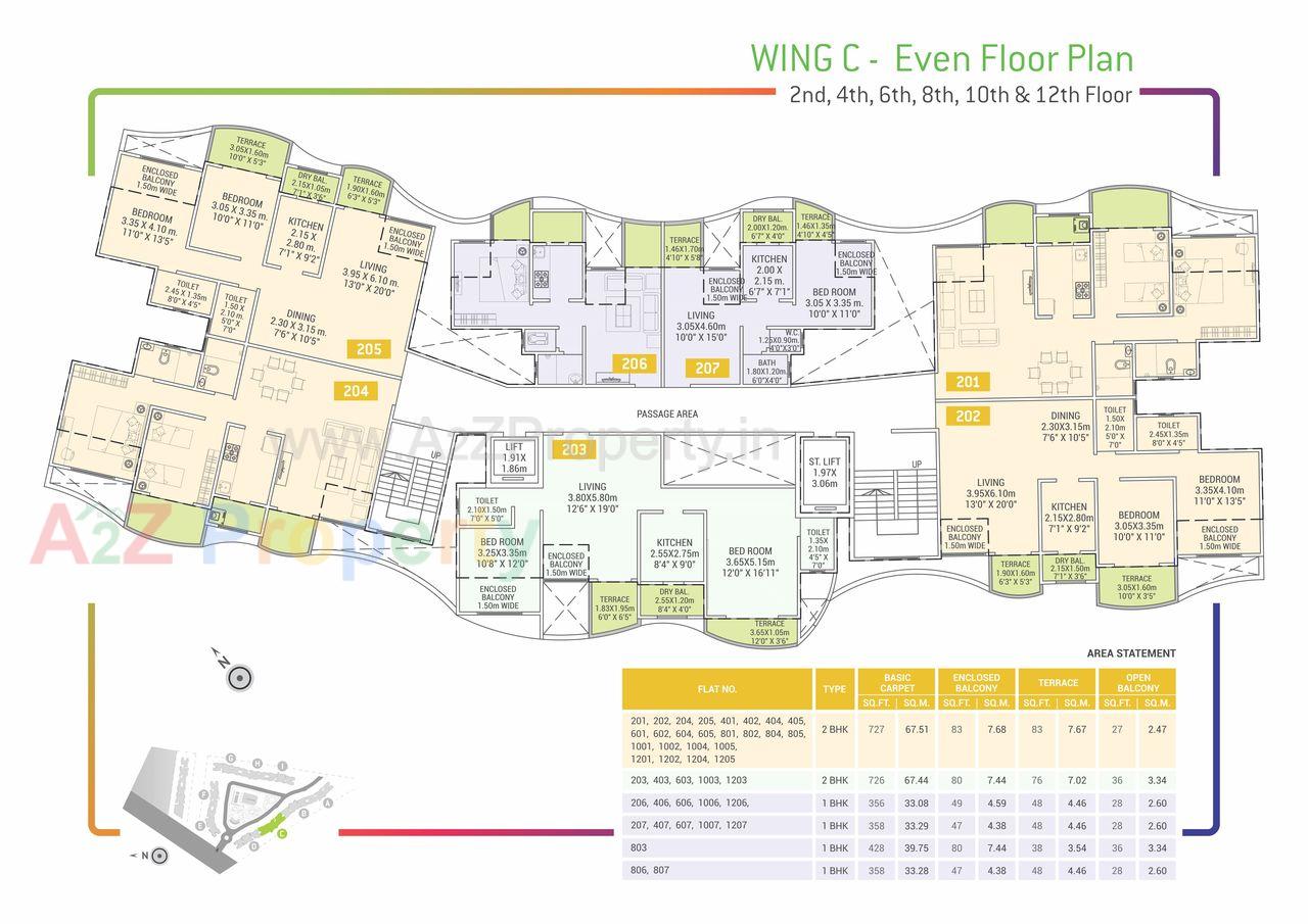Urban Life Floor Plans C Even of real estate project Urban Life located at Talegaon-dabhade-r, Pune, Maharashtra