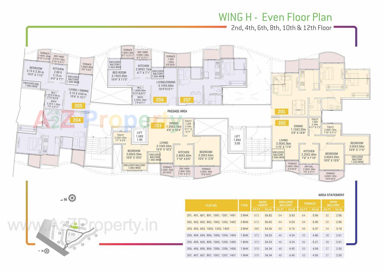 Urban Life Floor Plans H Even of real estate project Urban Life located at Talegaon-dabhade-r, Pune, Maharashtra