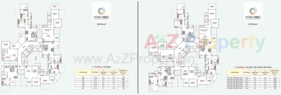 Layout of real estate project Utsav Homes   Bhosari located at Bhosari, Pune, Maharashtra