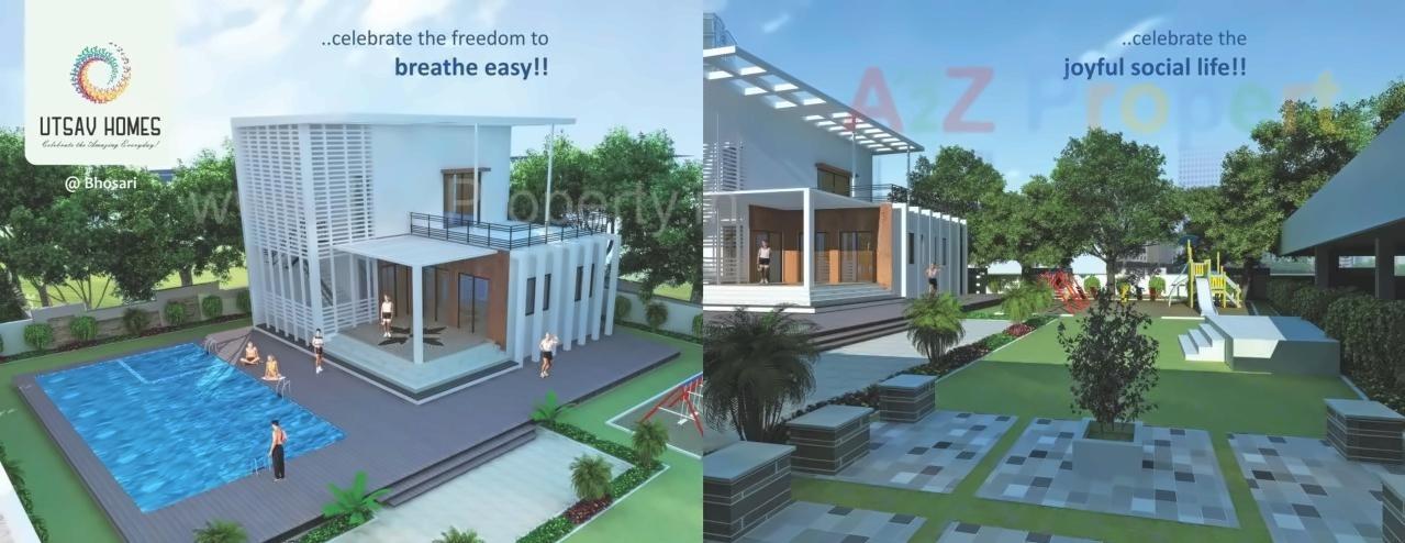 3D Elevation of real estate project Utsav Homes   Bhosari located at Bhosari, Pune, Maharashtra