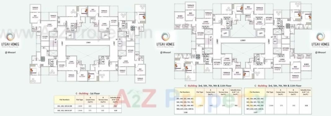 Layout of real estate project Utsav Homes   Bhosari located at Bhosari, Pune, Maharashtra
