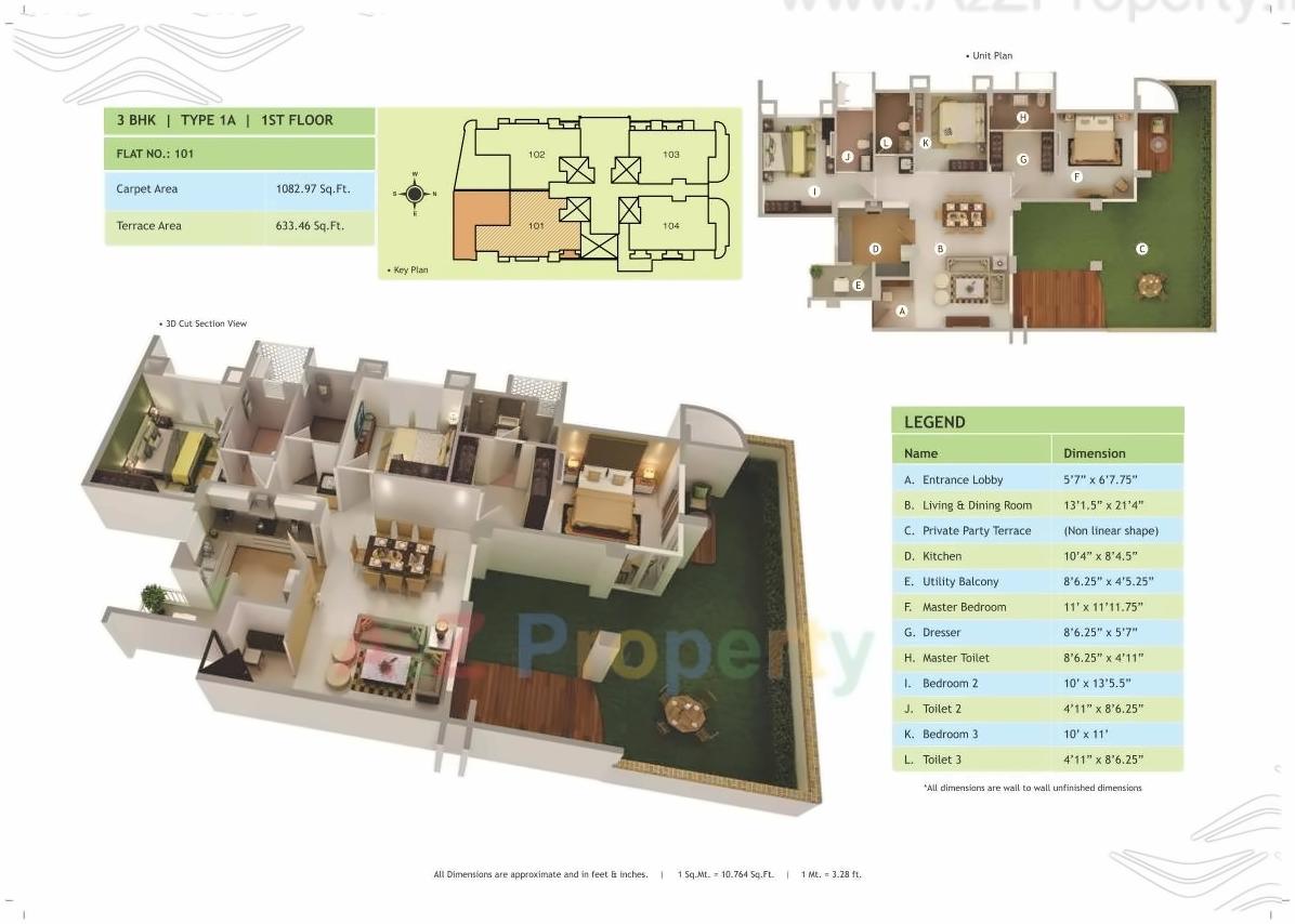 Layout of real estate project Vantage located at Baner, Pune, Maharashtra