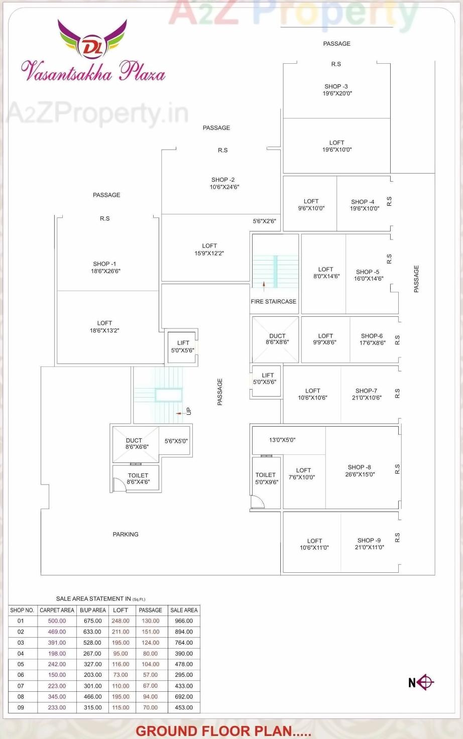 Layout of real estate project Vasantsakha Plaza located at Narhe, Pune, Maharashtra