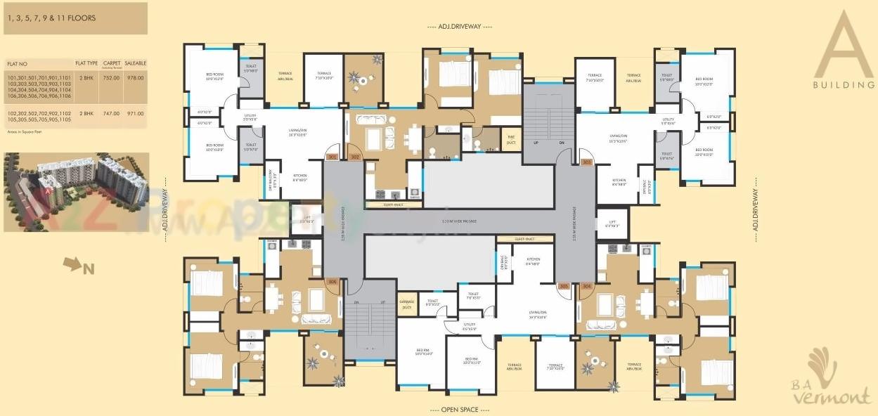Layout of real estate project Vermont located at Wagholi, Pune, Maharashtra