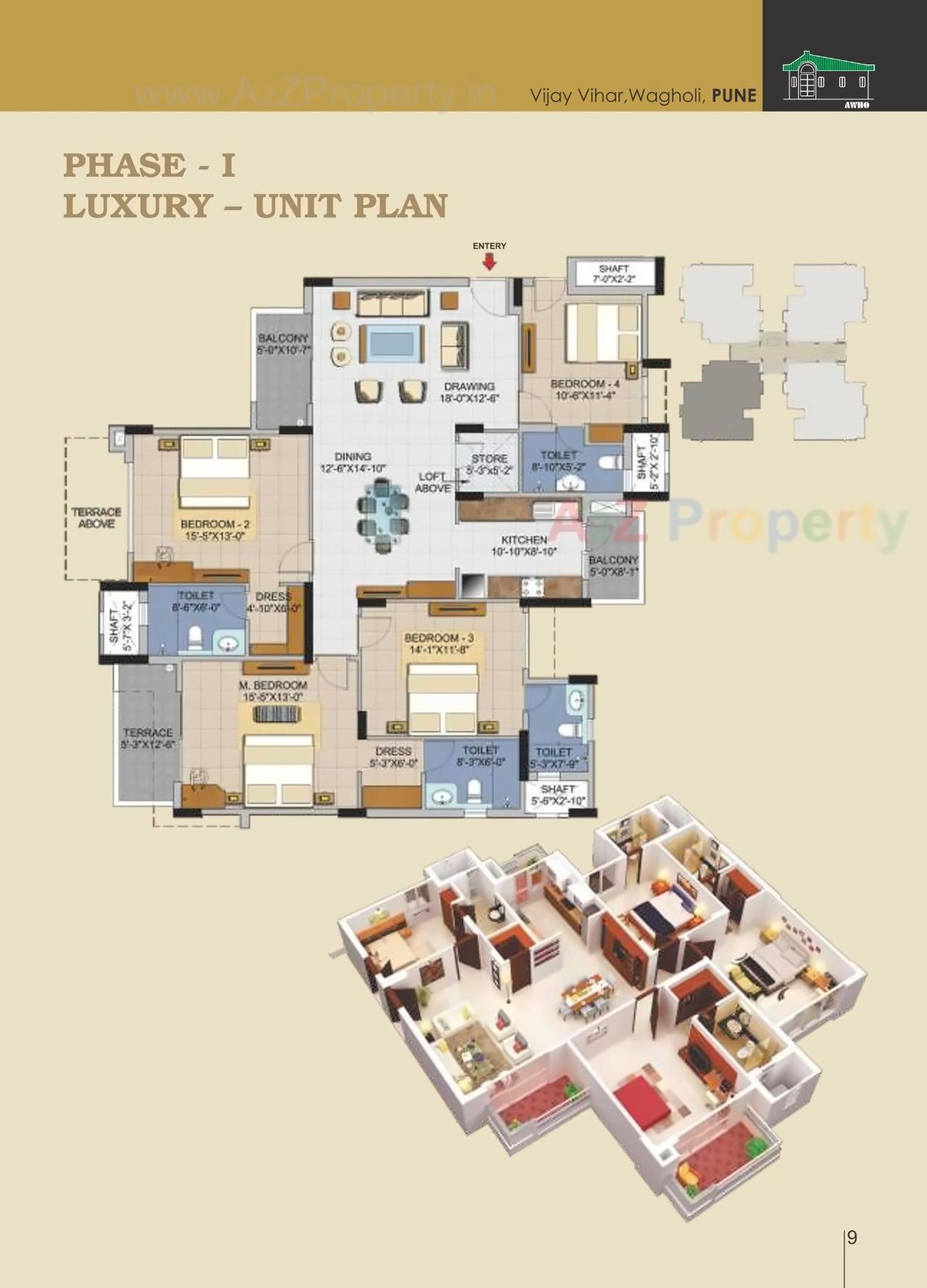 Layout of real estate project Vijay Vihar located at Wagholi, Pune, Maharashtra
