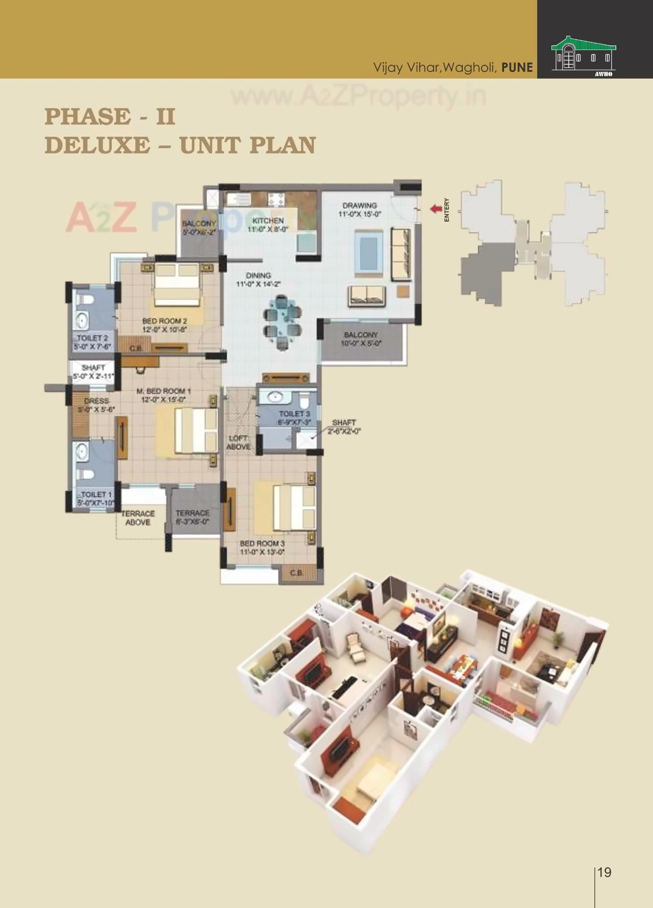 Layout of real estate project Vijay Vihar located at Wagholi, Pune, Maharashtra