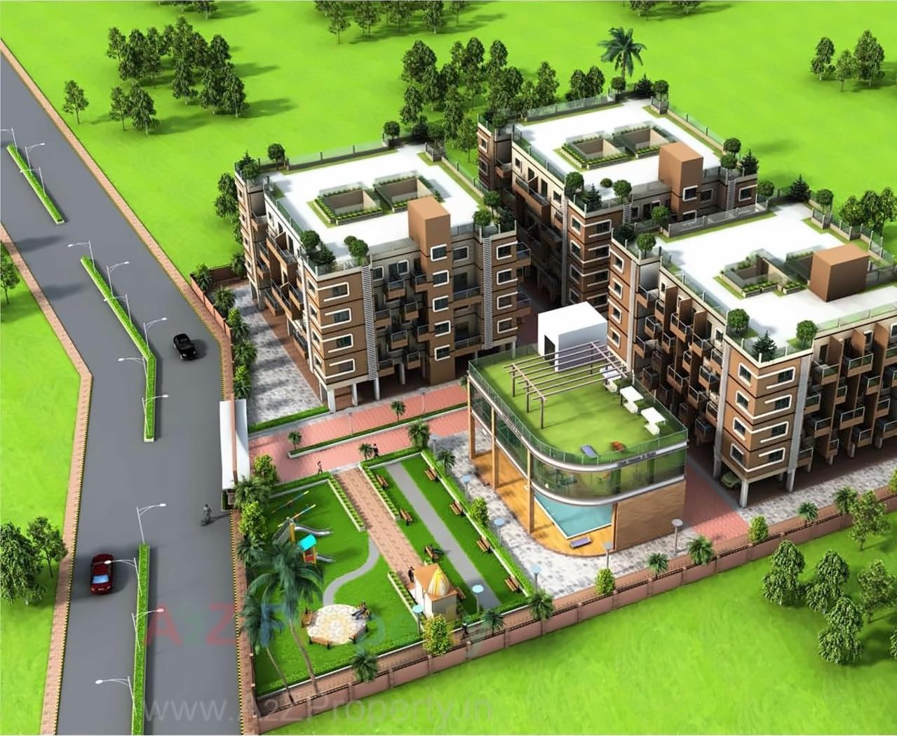 3D Elevation of real estate project Village Residency located at Kasarsai, Pune, Maharashtra