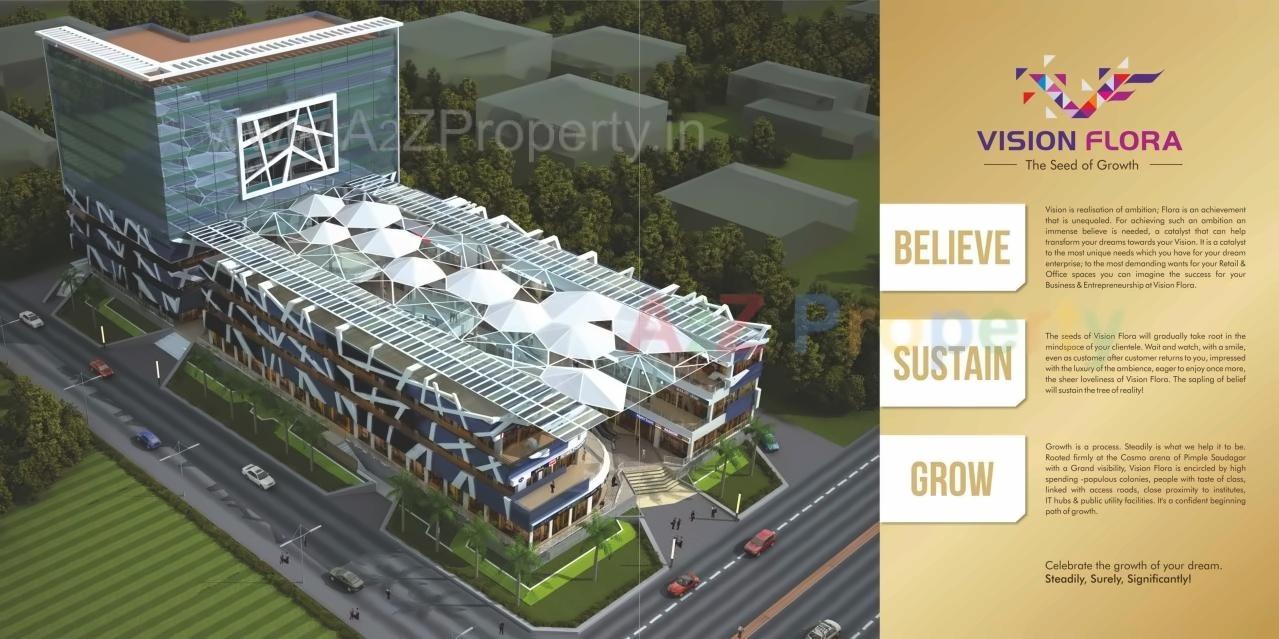 3D Elevation of real estate project Vision Flora located at Pimpale-saudagar, Pune, Maharashtra