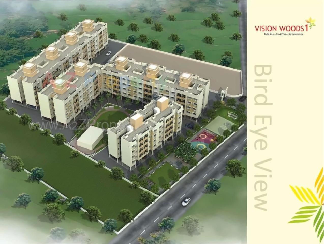 3D Elevation of real estate project Vision Woods located at Jambhul, Pune, Maharashtra