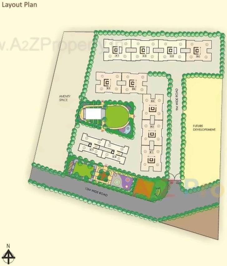 Layout of real estate project Vision Woods located at Jambhul, Pune, Maharashtra