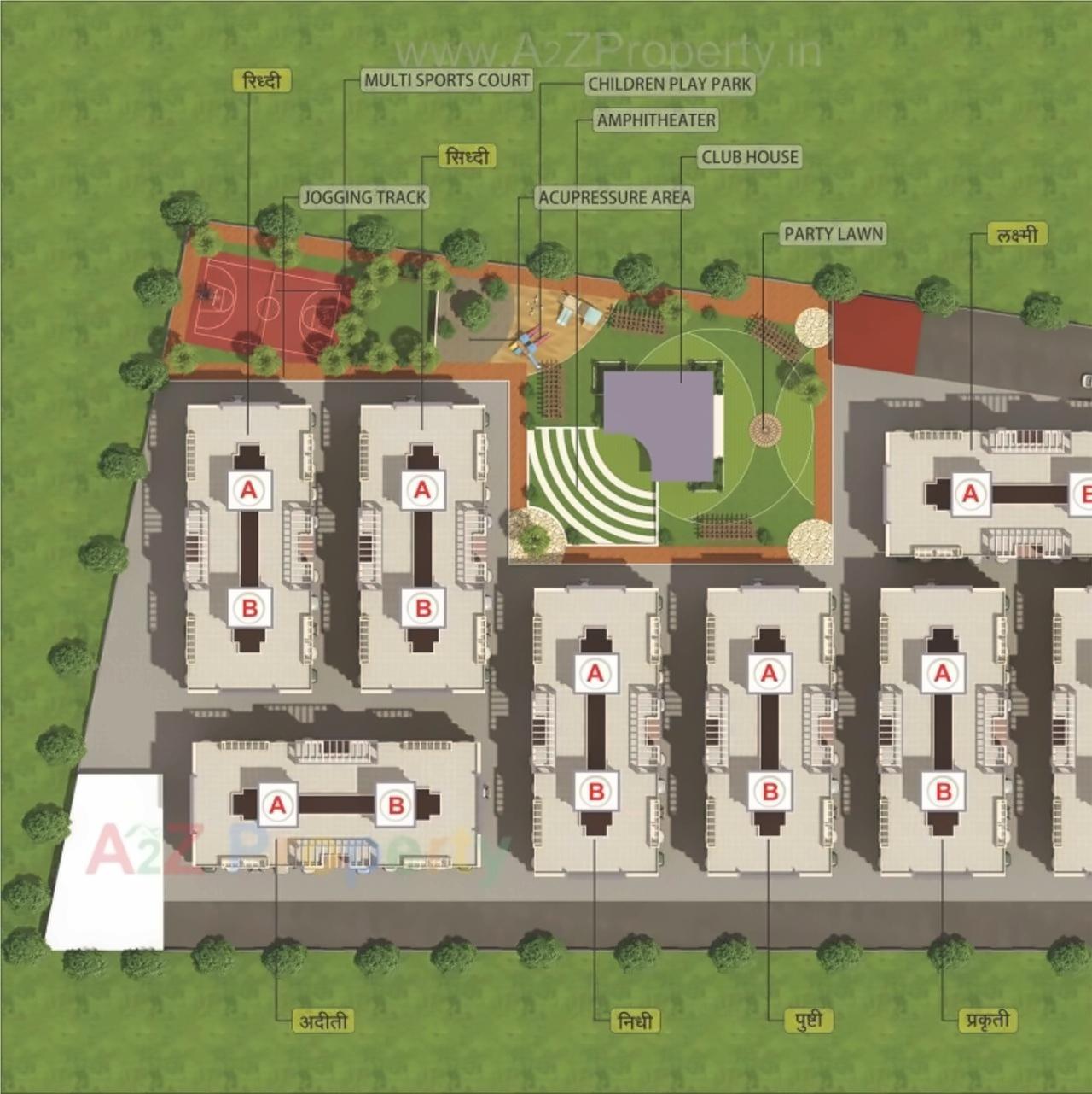 Layout of real estate project Vivanta Sarthak ( A,b   C) located at Talegaon-dhamdhere, Pune, Maharashtra