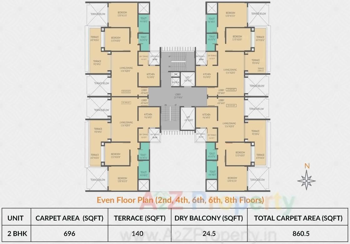 Layout of real estate project Voski Emerald located at Koregaon-park, Pune, Maharashtra