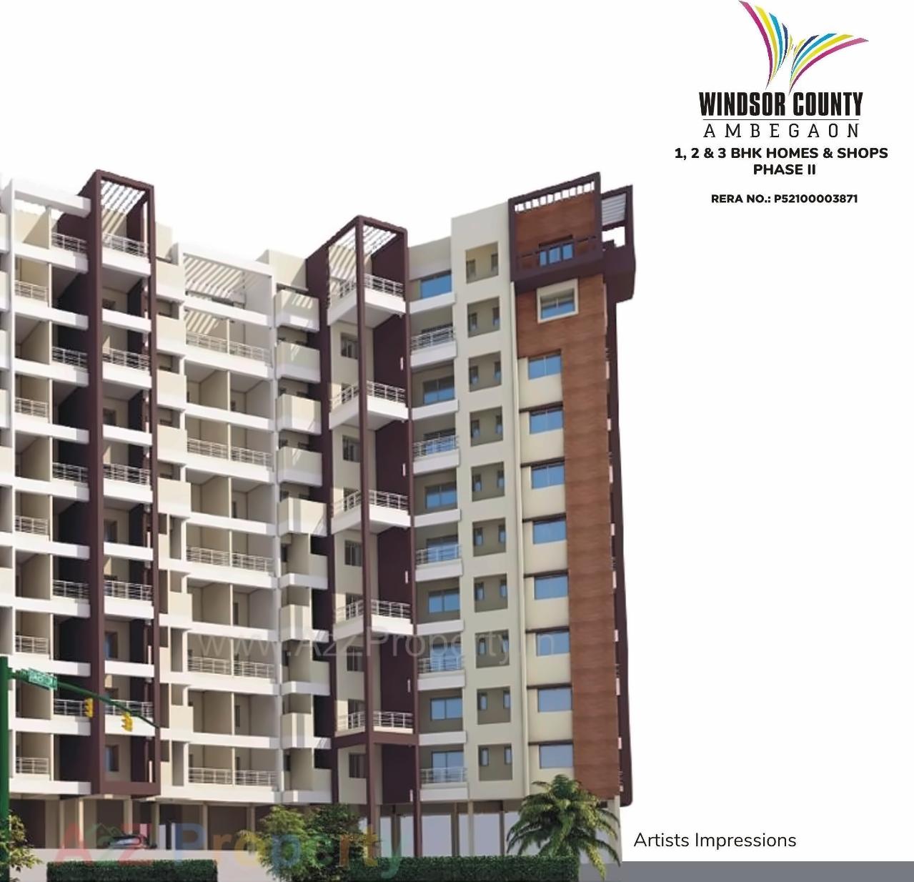 3D Elevation of real estate project Windsor County located at Parvati, Pune, Maharashtra