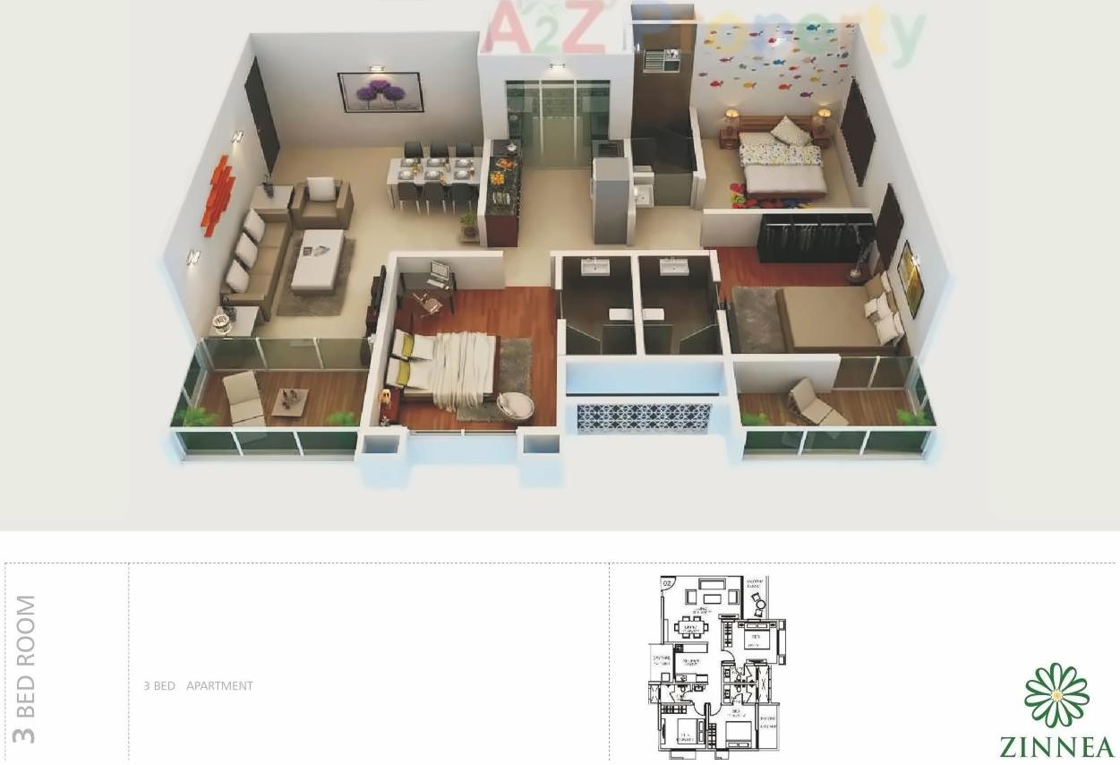 Layout of real estate project Zinnea Housing located at Bavadhan-bk, Pune, Maharashtra