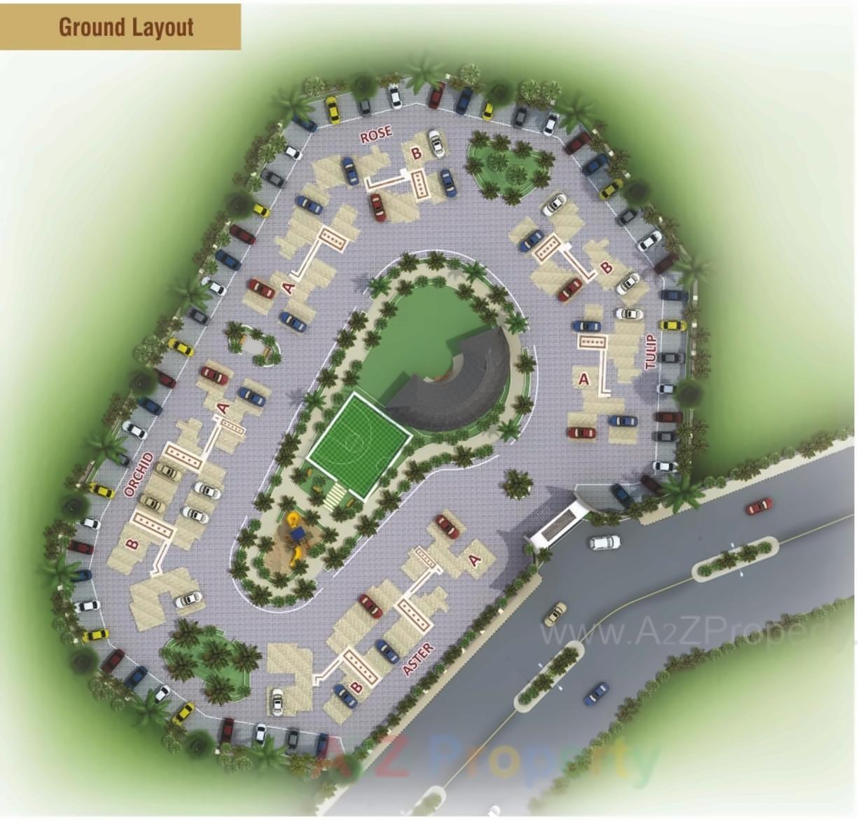 Layout of real estate project Akshar Emperia Garden located at Karade-kh, Raigarh, Maharashtra