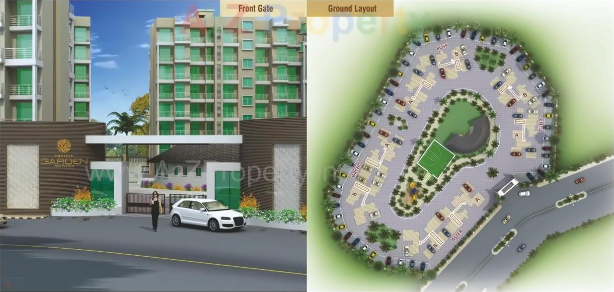 3D Elevation of real estate project Akshar Emperia Garden located at Karade-kh, Raigarh, Maharashtra