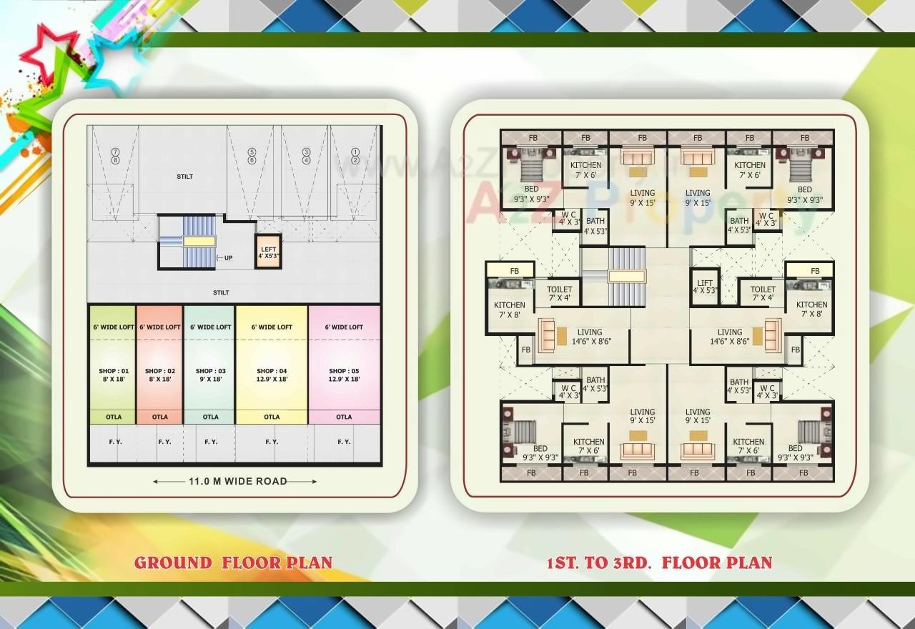 Layout of real estate project Aman Avenue located at Ulawe, Raigarh, Maharashtra