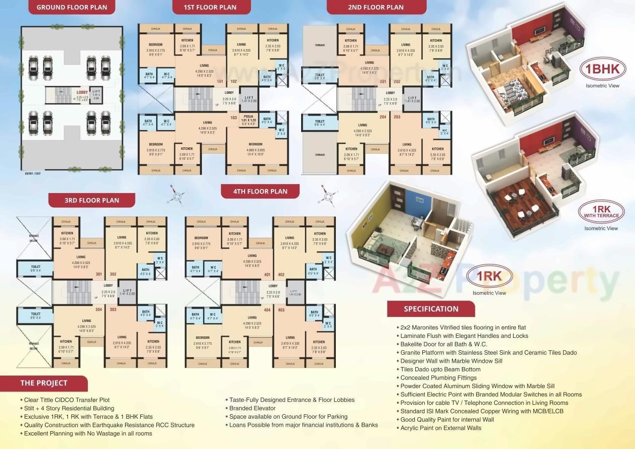 Layout of real estate project Ambika Nandan located at Vadghar-ct, Raigarh, Maharashtra